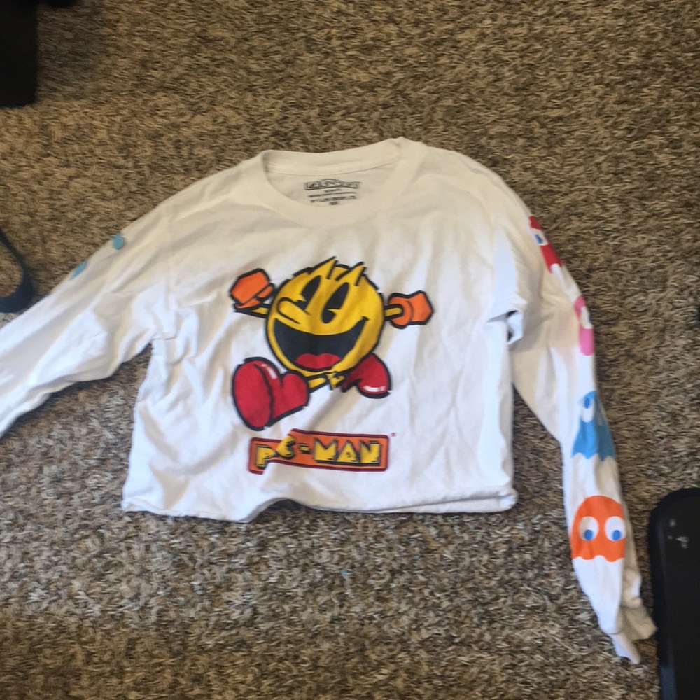 White Pac-Man croptop